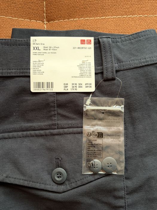 нові темно сірі, графітові штани, брюки uniqlo Jersey Barrel Leg