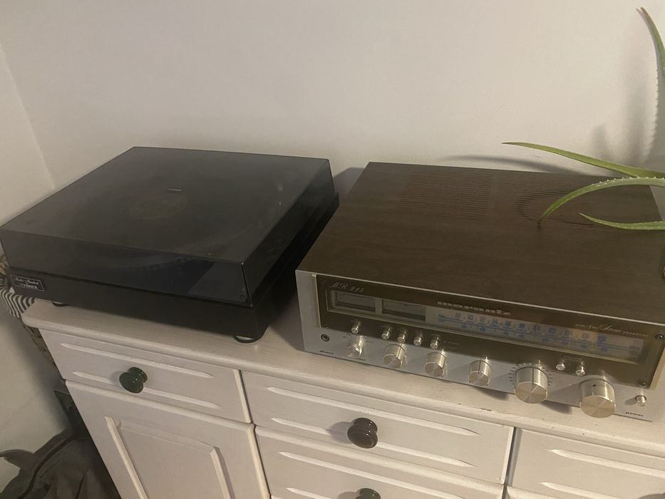 KOLEKCJA! Gramofon Fisher MT-6250, Amplituner Marantz MR215 + ~350plyt