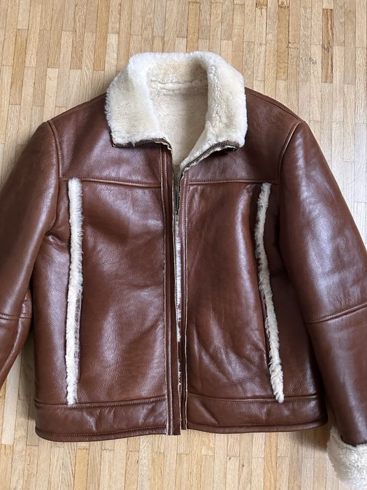 Вінтажна дублянка авіатор shearling італія
