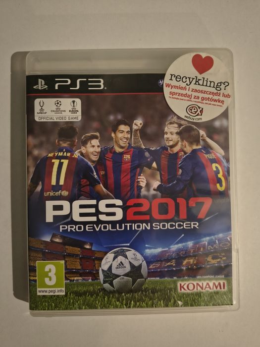 PES 2017 na konsolę PS3, stan idealny