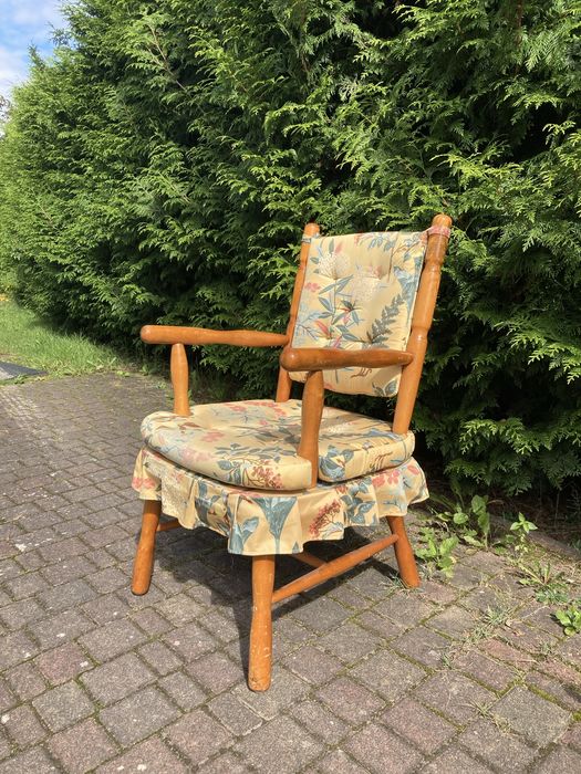 Krzesło drewniane retro fotel bardzo wygodne vintage