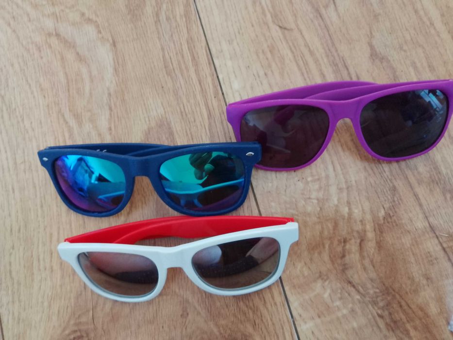 3 sztuki okulary przeciwsłoneczne kolorowe vintage