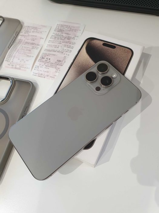 Apple iPhone 15 PRO MAX 256GB Gwarancja Media markt , Jak nowy, Natual titanium
