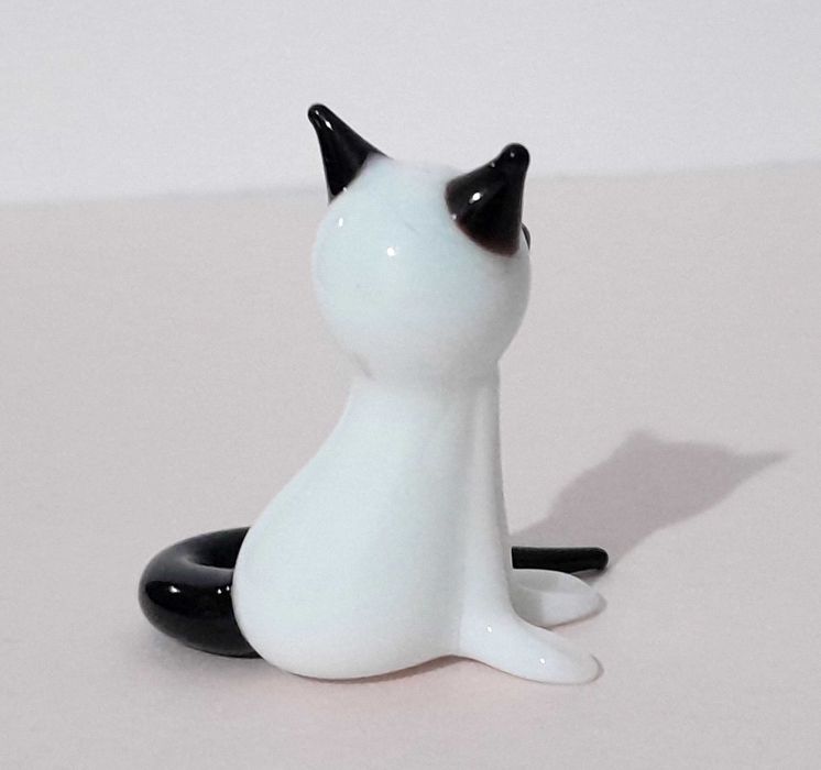 Figuras em vidro soprado antigas - Cisne, Cães e Gato - Conj. 1