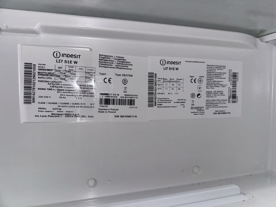 Frigorífico Combinado INDESIT LI7 S1E W