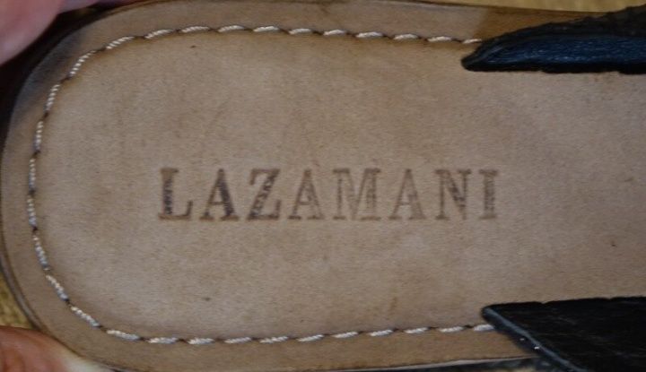 Фирменные, КОЖАНЫЕ, открытые ,комбинированные шлепанцы Lazamani 41 раз