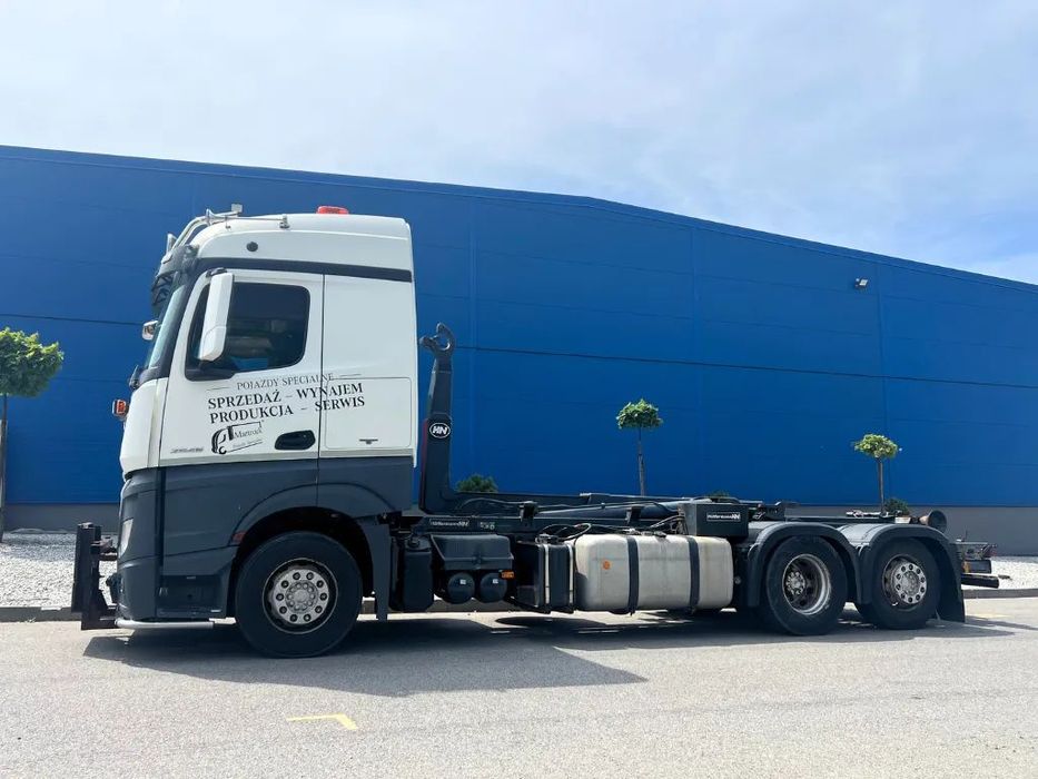 Mercedes-Benz Actros 6x2 HAKOWIEC sprzedaż wynajem serwis produkcja gwarancja  hakowiec, 6x2, stan dobry, wazne UDT, Huffermann 20T, kontenery 7m