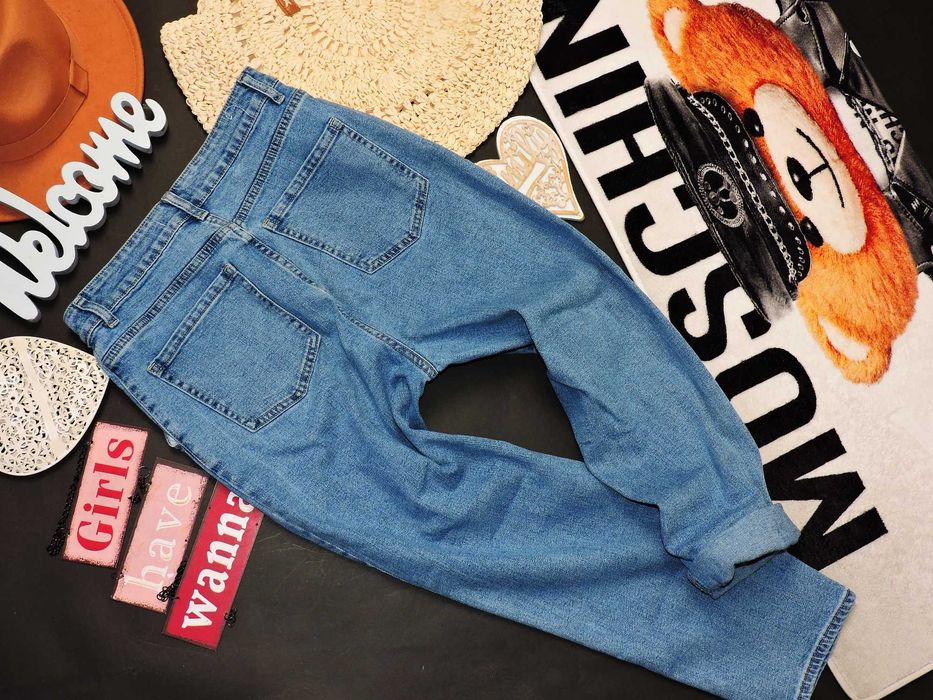 M.Sara spodnie jeasn wysoki stan zakładki 40 zestaw