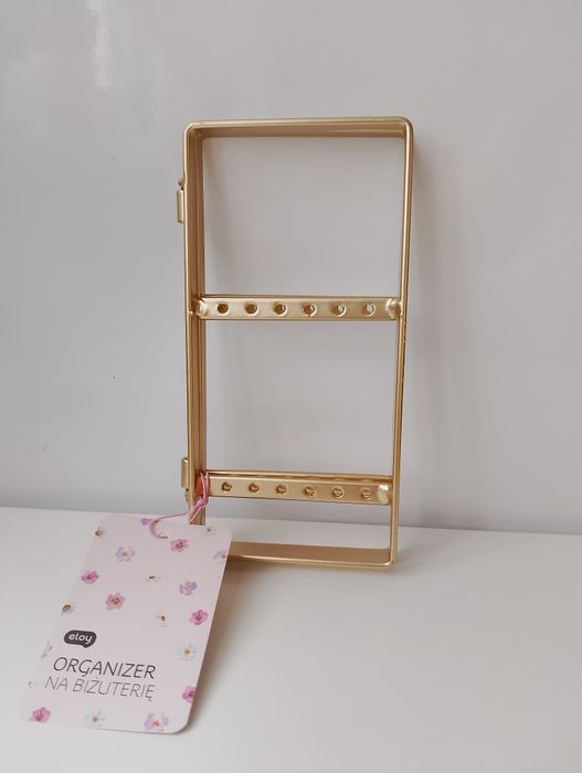 Złoty stojak organizer na biżuterię