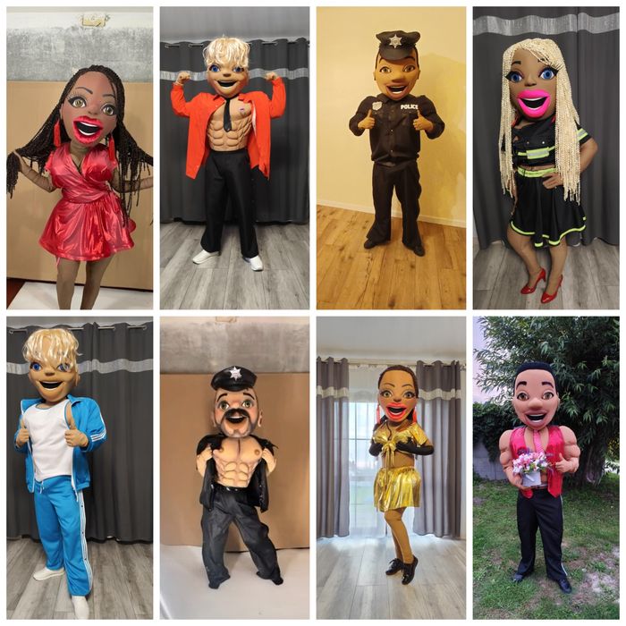 Tancerz tancerka wiatraki iskier żywa maskotka striptizer striptizerka