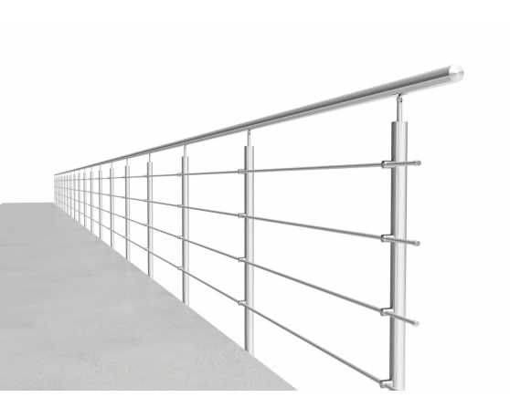 Balustrada nierdzewna 3m do samodzielnego montażu - mocowanie boczne