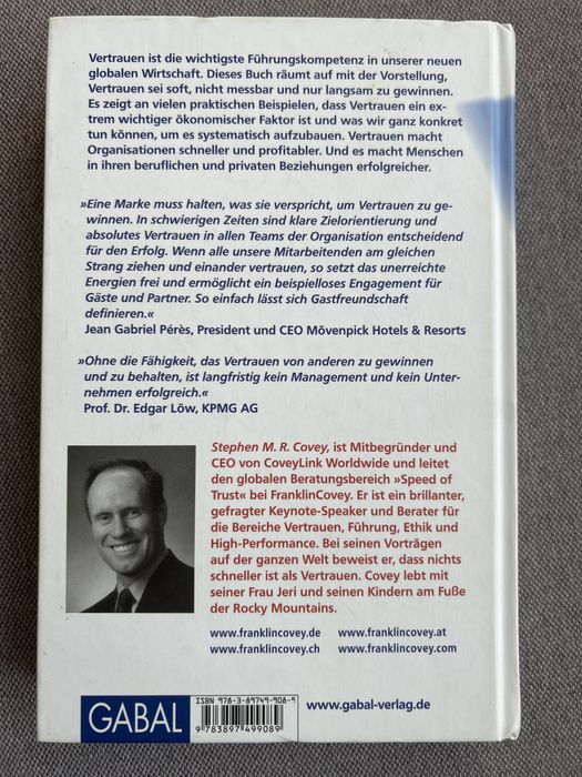 Schnelligkeit durch Vertrauen Stephen Covey Szybkość zaufania