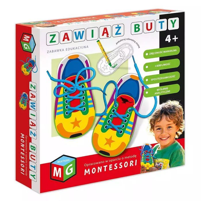 Montessori. Zawiąż buty. Multigra