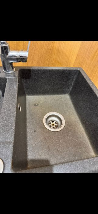 Zlew granitowy (kompozytowy) dwukomorowy + bateria FERRO