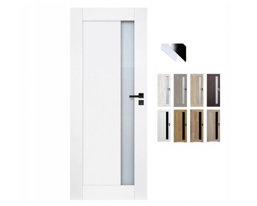 Drzwi wewnętrzne Limes Windoor pionowa szybka Przylgowe Bezprzylgowe