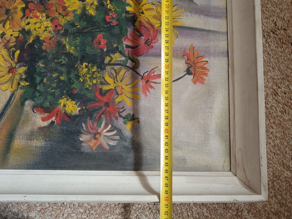 Obraz olejny kwiaty  1982 płótno 60x50