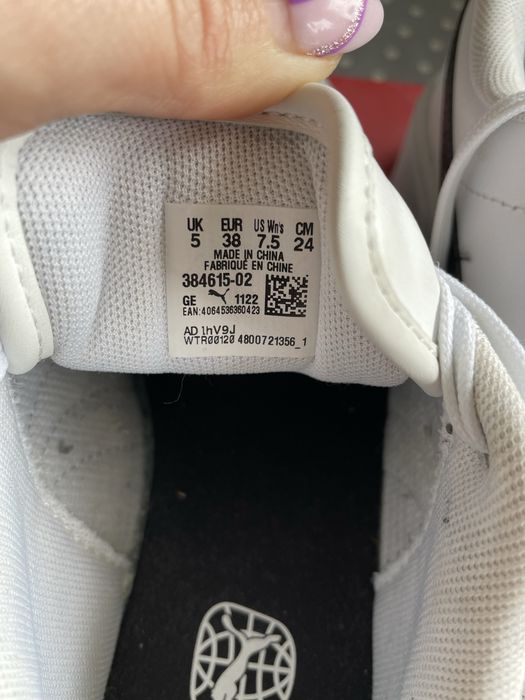 sneakersy Puma na platformie, biało-czarne, rozmiar 38