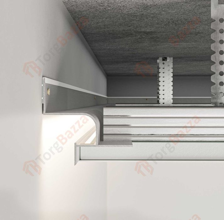 Тіньовий профіль алюмінієвий • LED підсвітка • Тіньовий шов