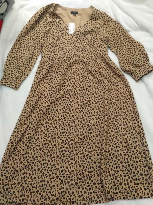 Nowa sukienka J.Crew 10 pantera długa  lampart cętki centki prążki