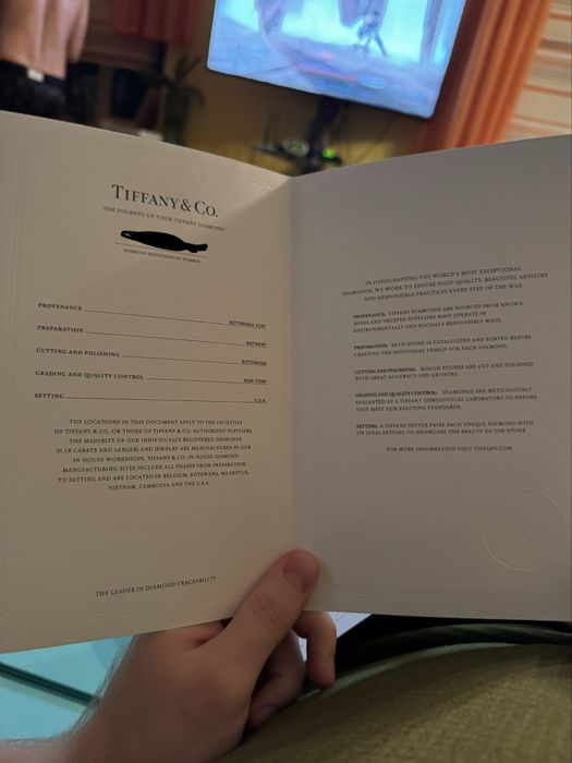 Каблучка Tiffany & Co з діамантом 0.19 карат