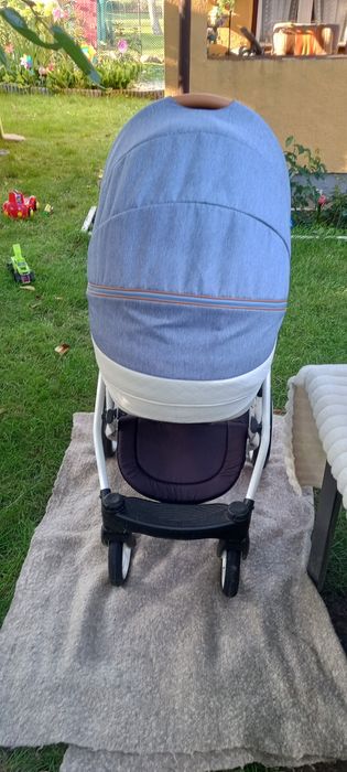 Wózek 3 w 1  niebiesko bialy