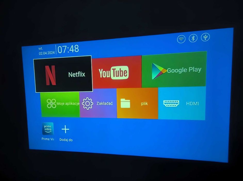 PROJEKTOR HD 720P RZUTNIK Przenośny 4K Led Android 11 Wifi Aplikacje