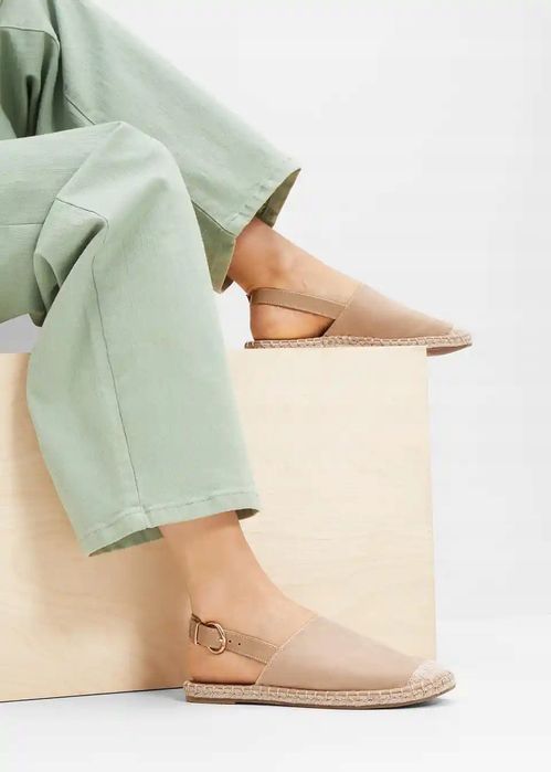B.P.C espadryle beżowe z odkrytą piętą r.39