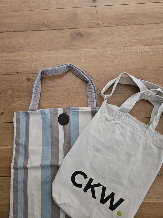 Dwie praktyczne torby eco len & canvas w zestawie