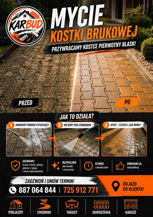 Mycie kostki brukowej