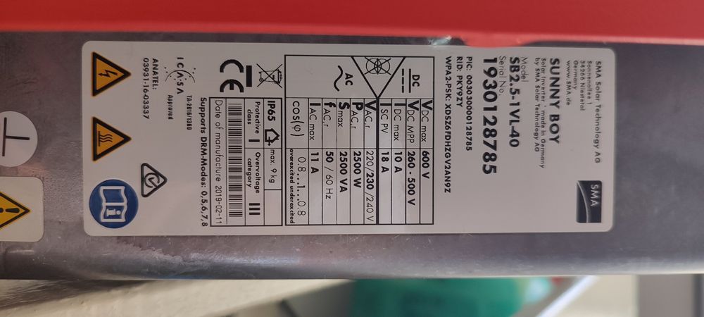 Inversor SMA paineis fotovoltaicos