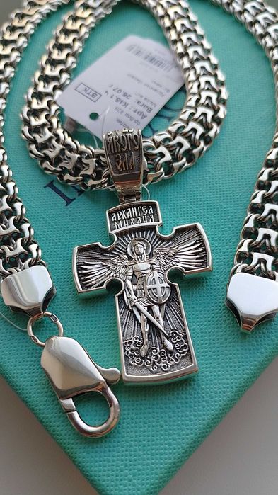 Массивная серебряная ладанка иконка, мужской подвес, Святой Николай.