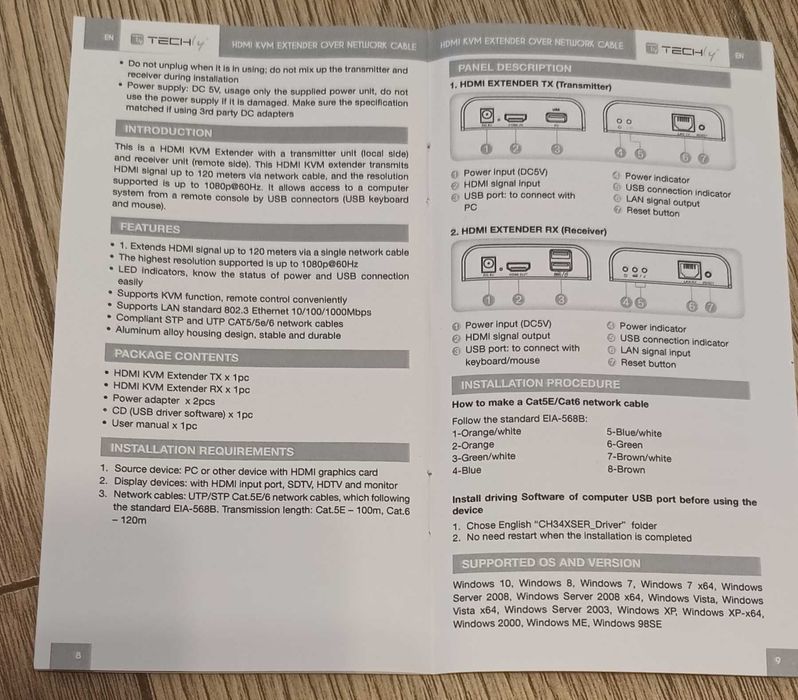 Extender Techly HDMI-KVM2