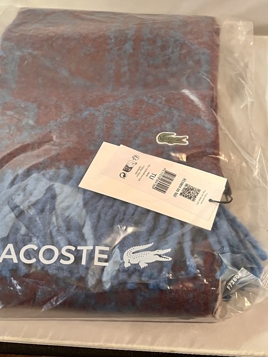 Lacoste Écharpe em alpaca e lã - Azul e Vermelho
