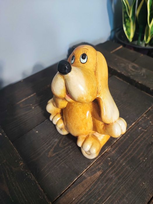 Ceramiczna figurka psa Vintage