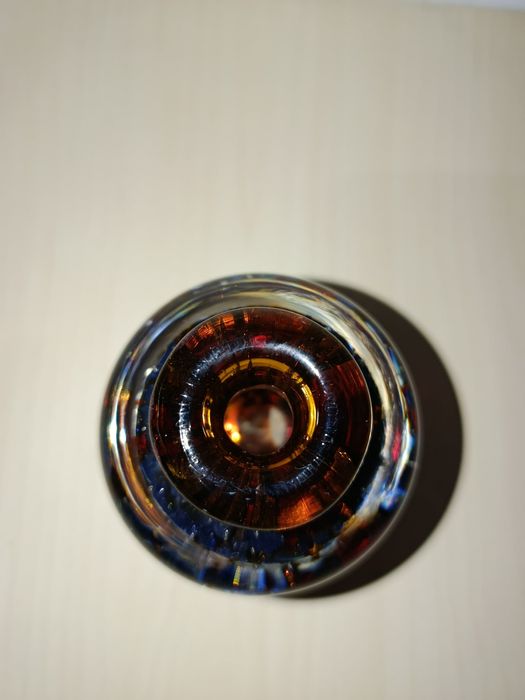 Vaso em Vidro Artístico Italiano – Crisalcor – Peça Soprada e Assinada