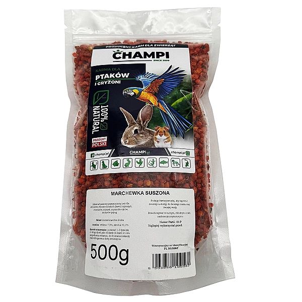 Marchew KULKA 500G marchewka suszona warzywa dla papug Champi