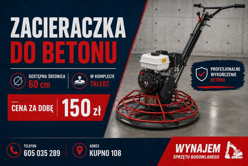 Wynajem Zacieraczka do BETONU 60 cm