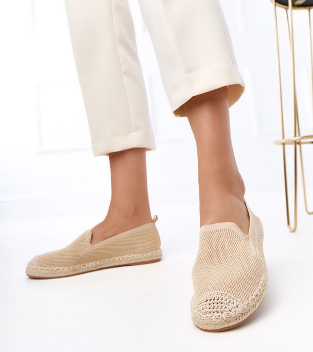 Beżowe espadryle na platformie Luna