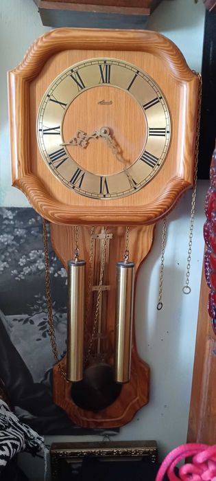 niemiecki mechaniczny zegar ścienny,Hermle. lata 60.70 te czy sprawny?