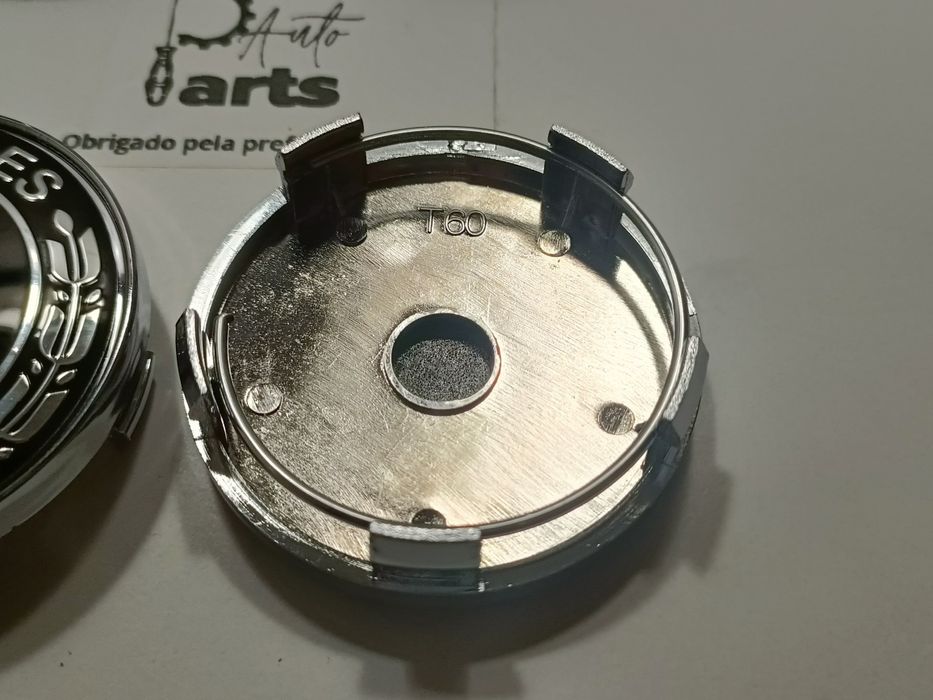 Conjunto 4 Centros jante Mercedes 60mm "Preto"
