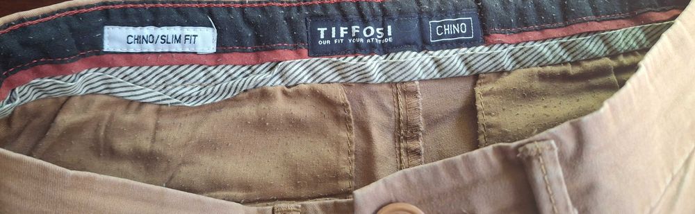 Calças Chino Castanho Tiffosi 38 (Homem)