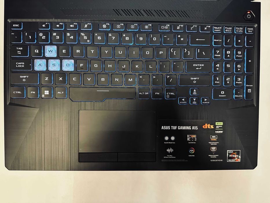 859/25 Laptop Asus A15 Tuf Gaming (R5-7535hs, 16gb, 512gb ssd RTX3050)