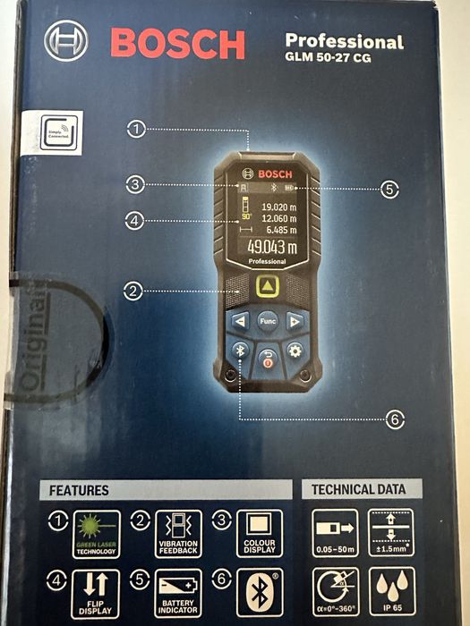 Лазерна  рулетка бош glm 50-27 cg