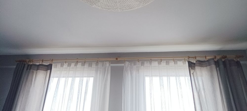 Karnisz podwójny drewniany  3 m
