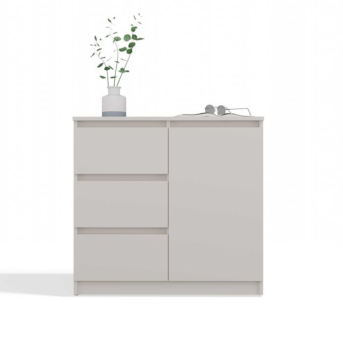 KOMODA Malwa 1D3S Szafka 1 Drzwi 3 Szuflady do Salonu Kaszmir Beż