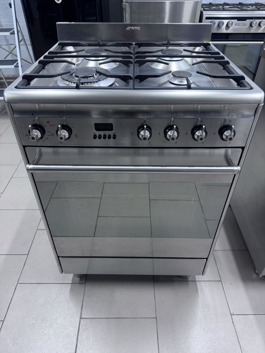 Smeg плита плитка газова з електро духовкою 60см бу Італія