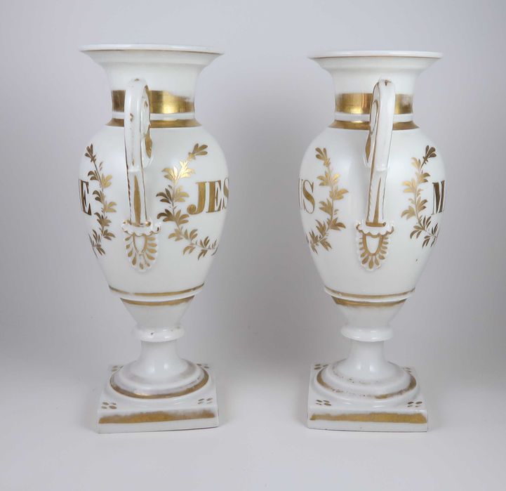 Par de Jarras Porcelana Vieux Paris Séc. XIX