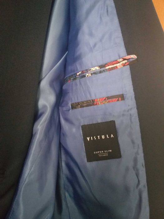 Garnitur granatowy męski Vistula 176/104/90(92), stan idealny!
