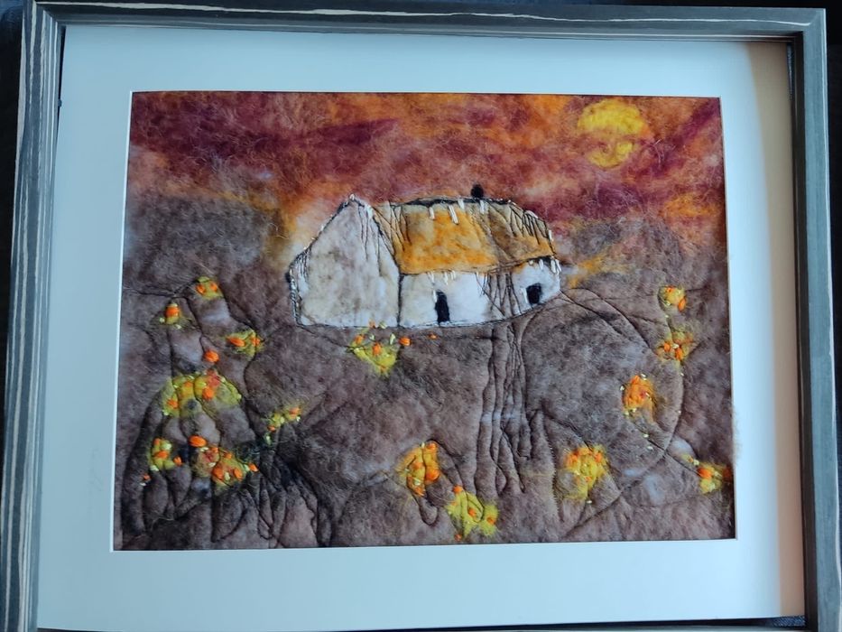 Quadro em feltragem de lã