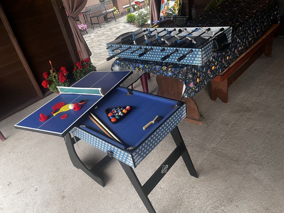 Stół do gier 4w1 – Bilard, Piłkarzyki, Ping-Pong i Air Hockey | Cena do negocjacji